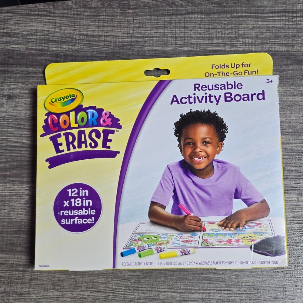 🎨 Crayola Color & Erase Reusable Activity Board, Art Supplies for Kids Toddler